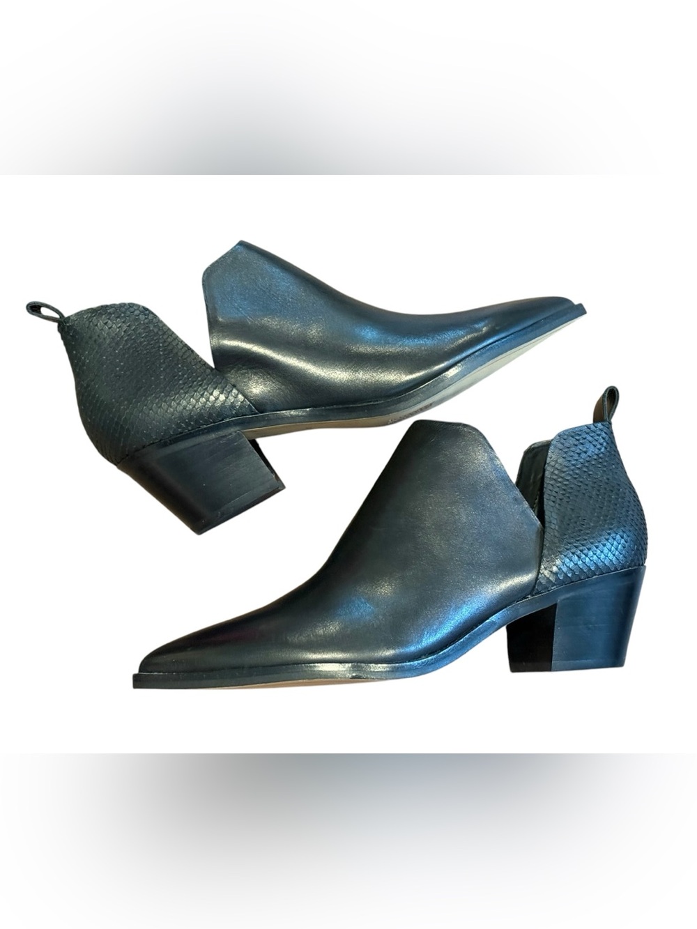 Dolce Vita Sonni Black Leather Ankle Booties Size 9 - Picture 4 of 13